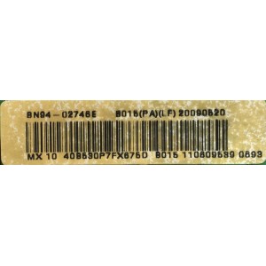 MAIN  PARA TV  SAMSUNG BN94-02746E / BN41-01181A / BN97-03324E / MODELO LN40B530P7FXZA / PANEL LTF400HA08-A03	