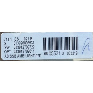MAIN / PHILIPS 313926805531 / 310431361731 / 313912709611 / 313912709722 / SUSTITUTA 313926809052 / MODELO 26HF5335D/27	