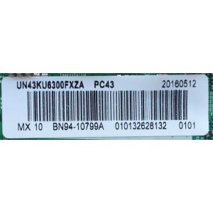 MAIN PARA TV SAMSUNG / NUMERO DE PARTE BN94-10799A / BN41-02528A / BN97-10648J / BN9410799A / PANEL CY-GK043HGAV2H / MODELOS UN43KU6300 / UN43KU6300FXZA / UN43KU6300FXZA AA01