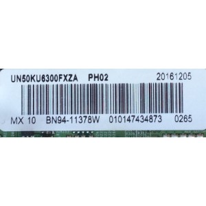 MAIN / SAMSUNG BN94-11378W / BN41-02528A / BN97-00002X / PANEL CY-GK050HGNVYH / MODELO UN50KU6300FXZA DG10