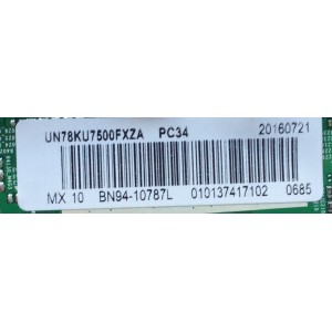 MAIN / SAMSUNG BN94-10787L / BN97-10977M / BN41-02528A /MODELO UN78KU7500FXZA YA01 / PANEL CY-WK078FGLV3H	
