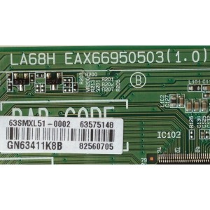 MAIN PARA TV LG / NUMERO DE PARTE EBR82560705 / EAX66950503 / 63575148 / 82560705 / EAX66950503(1.0) / PANEL NC490EUN-AACR1 / MODELO 49LF5400-UE / 49LF5400-UE.AUSWLJM