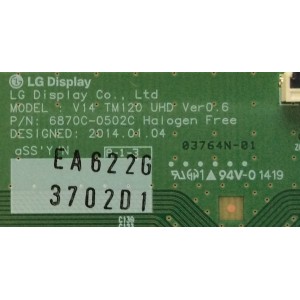 T-CON / LG 6871L-3702D / 6870C-0502C / MODELO 49UB8200-UH AUMWLJM / PANEL LC490EQE-XGF2	