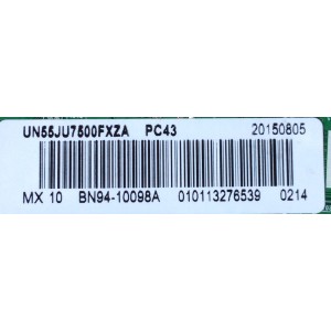 MAIN / SAMSUNG BN94-10098A / BN97-10227A / BN41-02356C / MODELO UN55JU7500FXZA IS02 / PANEL CY-WJ055FLAV1H	