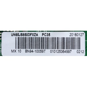 MAIN PARA TV SAMSUNG / NUMERO DE PARTE BN94-10059T / BN41-02356C / BN97-10261A / BN9410059T / PARTES SUSTITUTAS BN94-09119A / BN94-08891A / PANEL CY-QJ065FLLV2H / MODELO UN65JS850 / UN65JS850DFXZA TH01