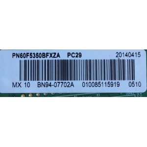 MAIN / SAMSUNG BN94-07702A / BN97-08068A / BN41-02109A / MODELO PN60F5350BFXZA TS02