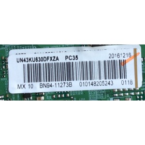 MAIN / SAMSUNG BN94-11273B / BN97-11557B / MODELO UN43KU630DFXZA BB04 / PANEL CY-GK043HGEV1H JW01