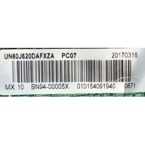 MAIN PARA TV SAMSUNG / NUMERO DE PARTE BN94-00005X / BN97-12989A / BN41-02245A / BN9400005X / PARTE SUSTITUTA BN94-09130A / PANEL CY-DF600CGSV6H / MODELOS UN60J620 / UN60J620DAFXZA EA03 / UN60J620DAFXZA NS02