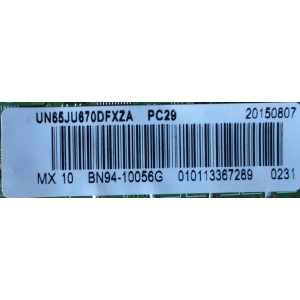 MAIN PARA TV SAMSUNG / NUMERO DE PARTE BN94-10056G / BN97-10062C / BN41-02344D / BN9410056G / PARTES SUSTITUTAS BN94-08221P / BN94-08708A / MODELO UN65JU670 / UN65JU670DFXZA TD01