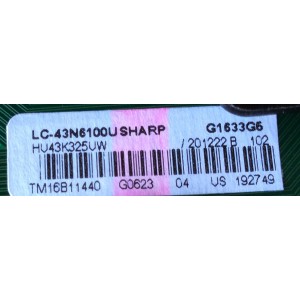 MAIN PARA TV HISENSE SMART TV / NUMERO DE PARTE 201222 / RSAG7.820.6591/ROH / HU43K325UW / 192749 / PANEL HD426DU-B51(010)\S1\XP\GM\ROH / DISPLAY T430QVN02.1 / MODELO LC-43N6100U