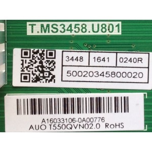 MAIN / SCEPTRE A16033106 / T.MS3458.U801 / MODELO U55 A4IV58AA / PANEL T550QVR01.1	