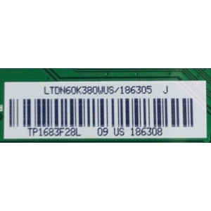 MAIN / SHARP 186305 / 186308 / RSAG7.820.6846/ROH / LTDN60K380WUS / MODELO LC-60N5100U / PANEL HE600HF-B21(010)	