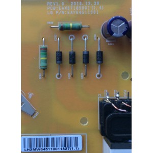 FUENTE DE PODER PARA TV LG / NUMERO DE PARTE EAY64511001 / EAX67189001 / PLDL-L607A / 3PCR01943B / LGP6560DJ-17U1 / MODELOS 60UJ6300-UA / 60UJ6300-UA.BUSYLOR / 60UJ6050-UA / 60UJ6050-UA.BUSYLOR / 65UJ6300-UA / 65UJ6300-UA.AUSYLOR / 65UJ6300-UA.BUSYLOR