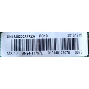 MAIN PARA TV SAMSUNG / NUMERO DE PARTE BN94-11797L / BN41-02307B / BN97-12660G / BN9411797L / PARTE SUSTITUTA BN94-09548B / MODELOS UN48J5200 / UN48J5200AFXZA PC10 / UN48J5200AFXZA TD01