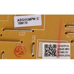 FUENTE DE PODER / SANYO A5GVEMPW-001 / A5GVEMPW / A5GVE-MPW / BA4DV2F0102 3 / MODELO FW43D25F DS1	