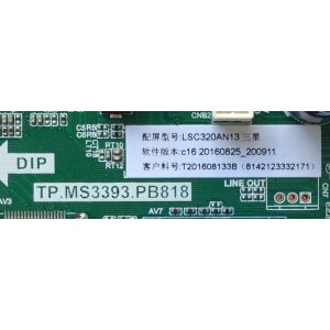 MAIN / FUENTE / RCA  H16081395 / TP.MS3393.PB818 / MODELO RLDED3258A-C / PANEL LSC320AN13