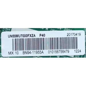 MAIN / SAMSUNG BN94-11955A / BN41-02568A / BN97-12829A / PARTE SUSTITUTA BN94-12401A / PANEL CY-KK055HGLV3H / MODELOS UN55MU7000FXZC / UN55MU7000FXZA FA01