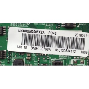 MAIN PARA TV SAMSUNG / NUMERO DE PARTE BN94-10798A / BN41-02528A / BN97-10648A / BN9410798A / PARTE SUSTITUTA BN94-10836B / PANEL CY-GK040HGLV2H / DISPLAY LSF400FN05-L03 / MODELOS UN40KU / UN40KU6000FXZX / UN40KU6290FXZC / UN40KU6300FXZA FA01