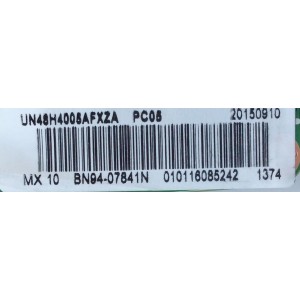 MAIN PARA TV SAMSUNG / NUMERO DE PARTE BN94-07841N / BN44-02215A / BN97-08747B / BN9407841N / PANEL CY-HH048AGLV2H / MODELO UN48H4005 / UN48H4005AFXZA US02