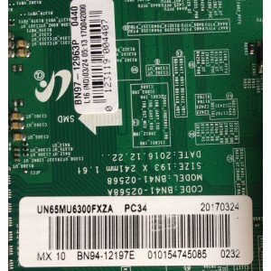 MAIN / SAMSUNG BN94-12197E / BN41-02568A / BN97-12963P / PARTE SUSTITUTA BN94-12440E / PANEL CY-GK065HGNV2H / MODELOS UN65MU6300FXZC / UN65MU6300FXZA DA02 / UN65MU6300FXZA DA05