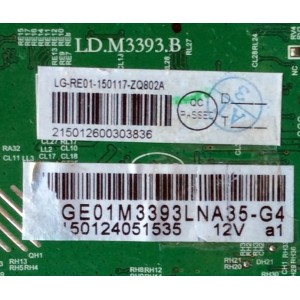 MAIN / RCA 40GE01M3393LNA35-G4 / LD.M3393.B / LG-RE01-150131-ZQ01 / MODELO LED40G45RQ	