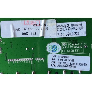 MAIN / WESTINGHOUSE 1105H0608 / CV318H-A / TI11206 / MODELO LD-4070Z TW-63601-S040G / PANEL LTA400HF12-W03	
