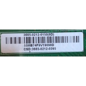 MAIN PARA TV SHARP ORIGINAL FULL HD / NUMERO DE PARTE 3665-0212-0150 / 0171-2272-5678 / 3665-0212-0150(8D) / 3665-0212-0395 / 9LE366502120395 / DISPLAY T650HVN12.1 / MODELO LC-65LE654U
