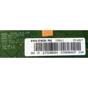 MAIN / SAMSUNG BN94-07403H / BN97-08314U / BN41-02175A / MODELO LS27D360HSY/ZA / PANEL CY-MH270BGLV1H