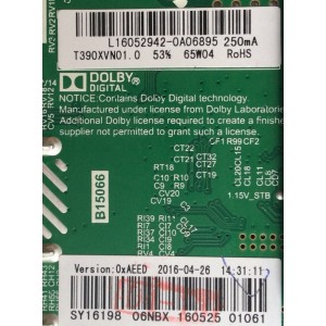 MAIN / FUENTE / (COMBO) ELEMENT L16052942 / SY16198 / TP.MS3393.PB801 / MODELO ELEFW3916 / PANEL T390XVN01.0	