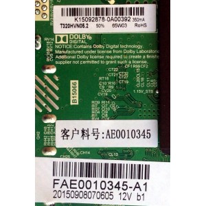 MAIN / RCA K15092878 / FAE0010345-A1 / TP.MS3393.PB801 / MODELO LED32G45RQ / PANEL T320HVN05.2	