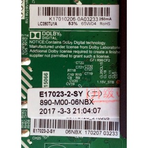 MAIN / FUENTE (COMBO) / ELEMENT K17010206 / E17023-2-SY / 890-M00-06NBX / TP.MS3393.PB801 / MODELO ELEFW3916 / PANEL LC390TU1A	