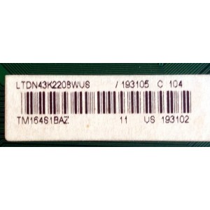 MAIN / SHARP 193105 / RSAG7.820.6400/ROH / LTDN43K2208WUS / 193102 / PANEL HD426DF-B51(010)\XP\S3\GM\ROH / MODELO LC-43N4000U