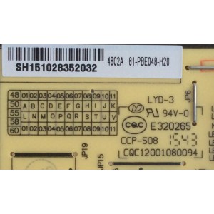 FUENTE DE PODER / INSIGNIA 81-PBE048-H20 / CQC12001080094 / CCP-508 / SHG5504C-101H / MODELO NS-48DR420NA16 Rev. A	