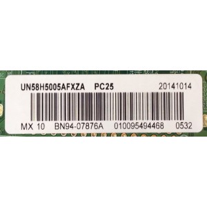 MAIN / SAMSUNG BN94-07876A / BN97-08895A / BN41-02098B / MODELO UN58H5005AFXZA IS01 /PANEL CY-HH058BGNV1H	