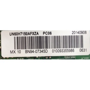 MAIN / SAMSUNG BN94-07345D / BN41-02157B / BN97-08117B / SUSTITUTA BN94-08061B / MODELO UN60H7150AFXZA HH01 / PANEL CY-LH060DSSV2H-FW37	