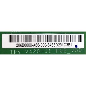 T-CON / VIZIO 206B0000-A66-000 / TPV_V420HJ1_P02_V30 / MODELO E500I-A1 LTMXNTAN / PANEL TPT500J1-LE1 REV:C1A	