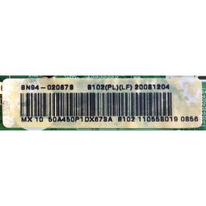 MAIN / SAMSUNG BN94-02067B / BN41-01054A / BN97-02459B / SUSTITUTAS BN94-01646A / BN94-01795A / MODELO PN50A450P1DXZA / PANEL S50HW-YB03	