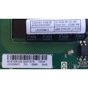 MAIN / FUENTE / (COMBO) / SCEPTRE B16128129 / TP.MS3393.PB855 / T201611087B / MODELO E32 / PANEL LSC320AN13	