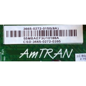 MAIN / SHARP 9LE366502720395 / 0171-2272-5678 / 3665-0272-0150 / 3665-0272-0150(8A) / MODELO LC-65LE654UA