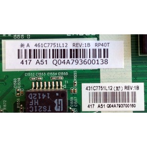 MAIN / TOSHIBA 431C7751L12 / 461C7751L12 REV:1B / SRP50T VTV-L50625 REV:1 / Q04A793600138 / MODELO 40L3460UM / PANEL U400EF02 TA101	