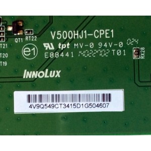 T-CON / LG 4V9Q549C / V500HJ1-CPE1 / PANEL NC500DUN-VXBP2	