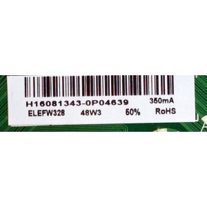 MAIN / FUENTE / (COMBO) ELEMENT H16081343 / TP.MS3393T.PB758 / MODELO ELEFW328 LE-32GJL4-B3	