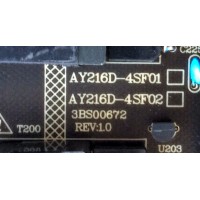 FUENTE DE PODER / SCEPTRE AY216D-4SF29/ 3BS00672 REV:1.0 / MODELO V65 SPTV589DA / PANEL LSC650FJ11-W02	