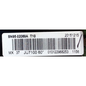 T-CON / SAMSUNG BN95-02069A / BN41-02291A / BN97-09556A / MODELO UN60JU7100FXZA MH01	