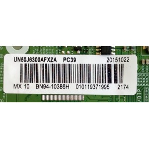 MAIN / SAMSUNG BN94-10386H / BN41-02353A / BN97-09755Q / PARTE SUSTITUTAS BN94-08322N / BN94-08977Q / BN94-09063D / PANEL GH050CSA-B5-BB01 / MODELOS UN50J6300 / UN50J6300AFXZA DH02 / UN50J6300AFXZA DH01