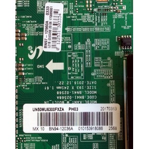 MAIN / SAMSUNG BN94-12036A / BN41-02568A / BN97-12960A / PANEL CY-GK050HGNVFH / DISPLAY V500DJ5-QS1 REV.G2 / MODELO UN50MU6300FXZA DA01