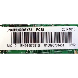 MAIN / SAMSUNG BN94-07581S / BN97-08125A / BN41-02206B / MODELO UN40HU6900FXZA TS01 / PANEL CY-GH040HGLV7H