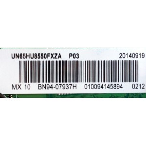 MAIN PARA TV SAMSUNG / NUMERO DE PARTE BN94-07937H / BN97-08855N / BN41-02257B / BN9407937H / PANEL CY-KH065FSLV1H / MODELO UN65HU8550 / UN65HU8550FXZA TS02