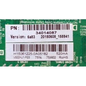 MAIN / FUENTE / (COMBO) / ELEMENT H15061225 / TP.MS3393.PB851 / 34014087 / 6A83 / MODELO ELEFW505 / PANEL V500HJ1-PE8	