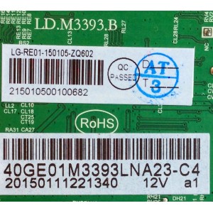 MAIN / RCA 40-GE01M3393LNA23-C4  / LD.M3393.B / E123995 /  0105-ZQ602 / MODELO LED40G45RQD
